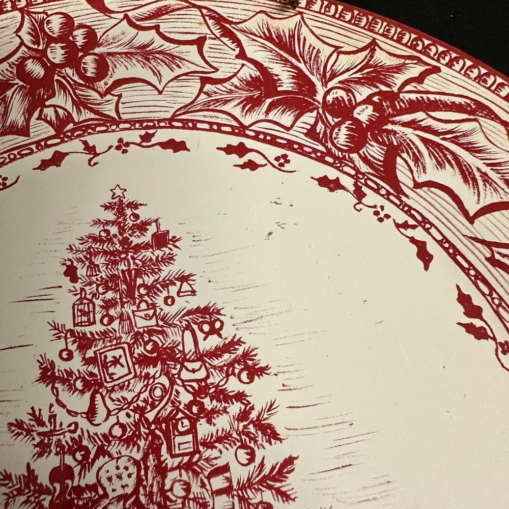 Restoration Hardware 2003 Vintage Holiday Christmas Tin Plates Decor 4 Piece Set - Picture 8 of 9